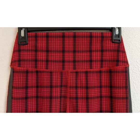 NEW! Wmn's ALO Occasion Buffalo Plaid Leggings in Scarlett Red w/Side Stripe M - Picture 6 of 16